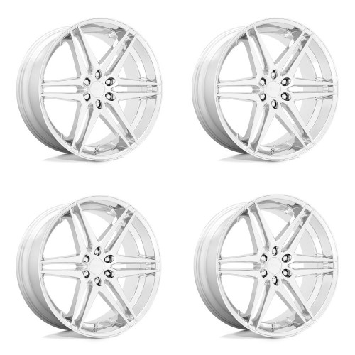 Set 4 26" DUB S265 Dirty Dog 26x10 6x5.5 25mm Chrome Wheels Truck SUV Rims