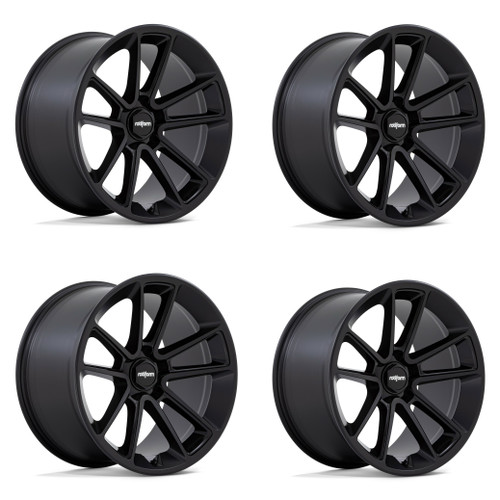 Set 4 Rotiform  R194 Btl 22x10 5x112 Black Cap Inside Spoke Wheels 22" 30