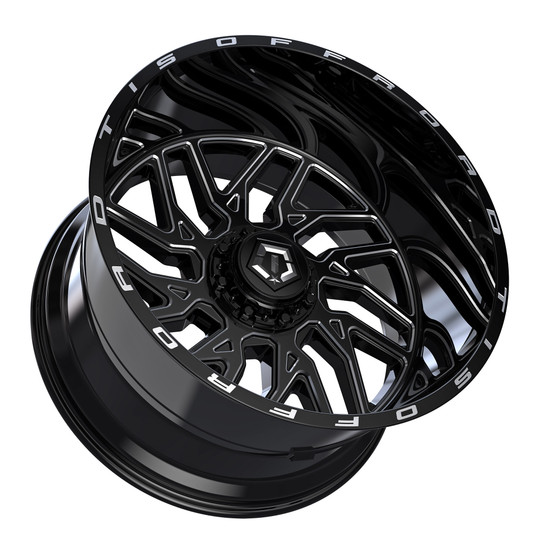 TIS 544BM 22x12 Gloss Black Milled – Fits F150, Chevy, GMC, Toyota | A2i Wheel & Tire