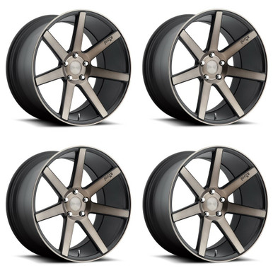 Set 4 Niche M150 Verona 19x8.5 5x112 Matte Black Machined Wheels 