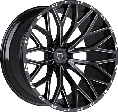 22 Inch Tim's TIS 566BM Wheels 22 Inch 6x5.5 (6x139.7) Black w/Milled Accents A2i Wh