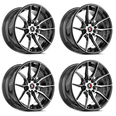 Spec-1 SP-77 Wheels 16 Inch 4x100 4x114.3 Gloss Black & Machined A2i W