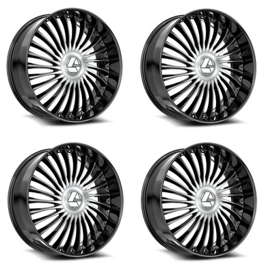 Azara AZX-103 Wheels 28 Inch 6x135 6x5.5 (6x139.7) Gloss Black & Machi