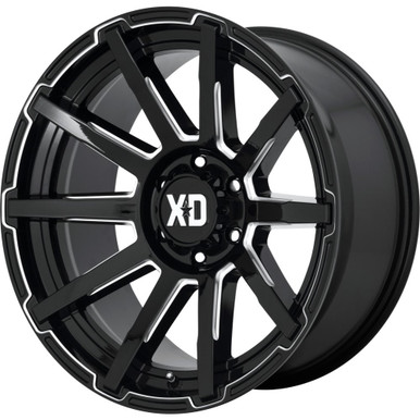18x9.0 Gloss Black Milled XD Wheel XD84789058312 | A2i Wheel and Tire