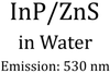 InP/ZnS in Water Emission: 530 nm