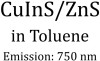 CuInS/ZnS in Toluene  Emission 750