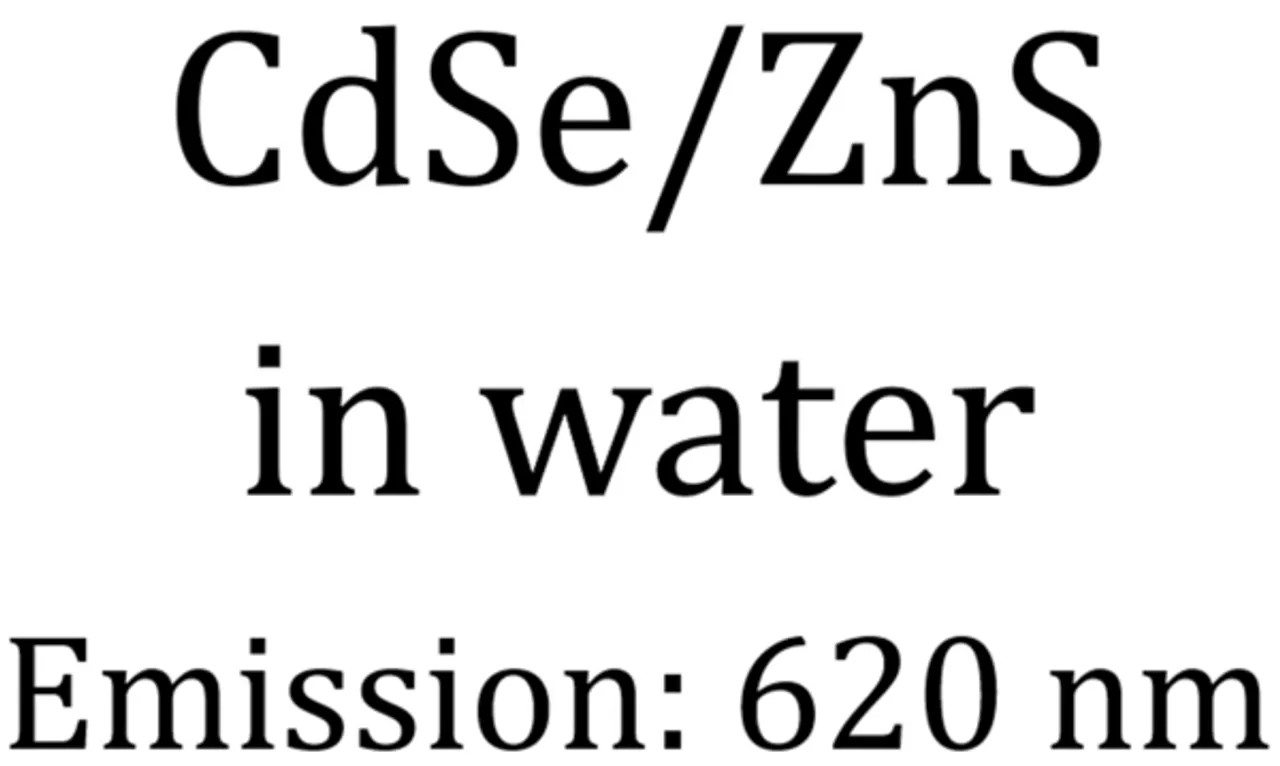 CdSe/ZnS in water Emission: 620 nm
