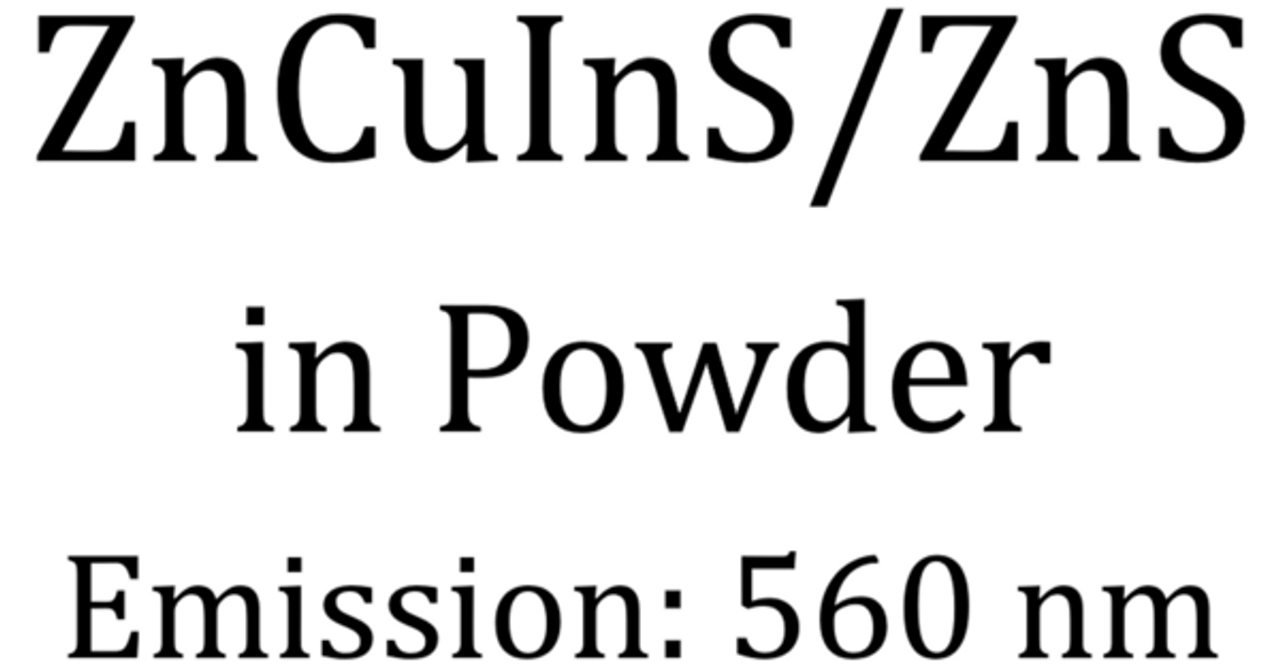 ZnCuInS/ZnS in Powder form Emission: 560 nm