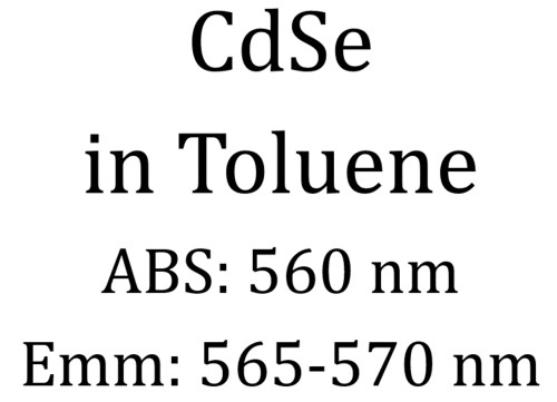 CdSe in Toluene ABS: 560 nm Emm: 565-570 nm