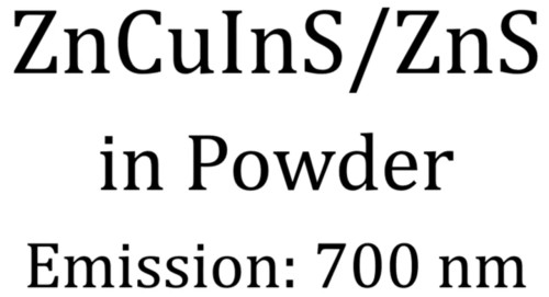 ZnCuInS/ZnS in Powder form Emission: 700 nm
