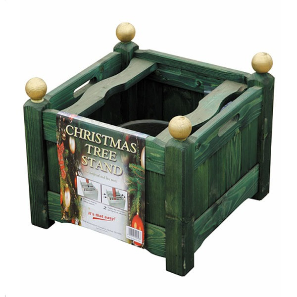 AFK Wooden Christmas Tree Stand Green British Made FSC