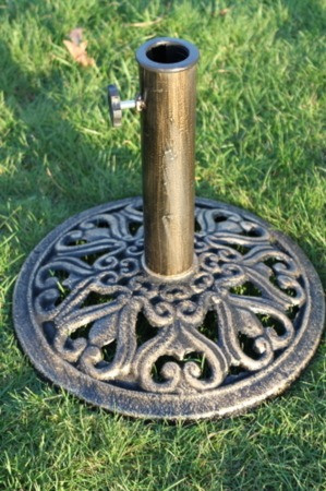 Small Cast Iron Parasol Base 8kg Bronze GGOPARABASE2