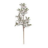 Frosted White Berry Spray With Leaves Frosted White Berry Spray With Leaves