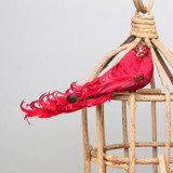 Red Showfeather Bird with clip Red Showfeather Bird with clip