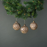 Lorelle 8cm Glass Bauble Brushed Gold (Set of 4)