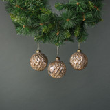 Lorelle 8cm Glass Bauble Brushed Gold (Set of 4) Lorelle 8cm Glass Bauble Brushed Gold (Set of 4)