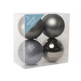 Pewter Shatterproof Babubles (12cm) (4 pieces) Pewter Shatterproof Babubles (12cm) (4 pieces)