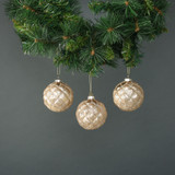 Tiana 8cm Glass Large Diamond Bauble Gold (Set of 4) Tiana 8cm Glass Large Diamond Bauble Gold (Set of 4)