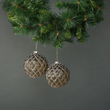 Asteria 10cm Glass Quilted Bauble (Set of 4) Asteria 10cm Glass Quilted Bauble (Set of 4)