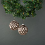 Asteria 10cm Rose Gold Glass Diamond Bauble (Set of 4) Asteria 10cm Rose Gold Glass Diamond Bauble (Set of 4)