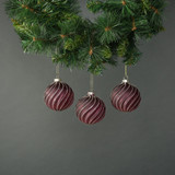 Faye 8cm Glass Bauble Dark Purple (Set of 4) Faye 8cm Glass Bauble Dark Purple (Set of 4)