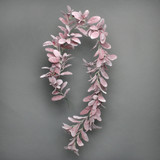 Burgundy Glitter Flocked Lambs Ear Garland  Burgundy Glitter Flocked Lambs Ear Garland