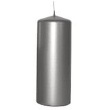 Silver Pillar Candle 20cm