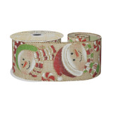Natural with Snowmen & Glitter Ribbon (63mm x 10yds) Natural with Snowmen & Glitter Ribbon (63mm x 10yds)