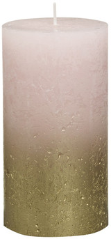 Bolsius Rustic Faded Gold Pink  Metallic Candle (130mm x 68mm)  Bolsius Rustic Faded Gold Pink  Metallic Candle (130mm x 68mm)