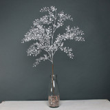 Glitter mini leaf spray silver 