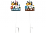 Metal Happy Bee Sign (Assorted Product)