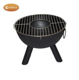 Gardeco Black Casa Fire Pit with BBQ Grill (70cm)