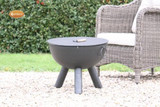 Gardeco Black Casa Fire Pit with BBQ Grill (70cm)