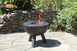 Gardeco Black Casa Fire Pit with BBQ Grill (70cm)