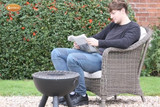 Gardeco Black Casa Fire Pit with BBQ Grill (70cm)