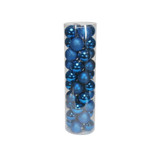 48 Blue Baubles in Matt, Shiny & Glitter Finish (8cm)