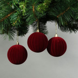 8cm Red Velvet Watermelon Baubles (Set of 6) 8cm Red Velvet Watermelon Baubles (Set of 6)