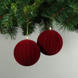 10cm Burgundy Velvet Watermelon Baubles (Set of 4) 10cm Burgundy Velvet Watermelon Baubles (Set of 4)