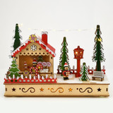 LED Light-Up Gingerbread House Scene