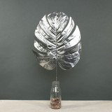 Silver Metallic Monstera leaf (Large)