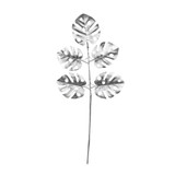 Silver Metallic monstera Leaf Spray  Silver Metallic monstera Leaf Spray