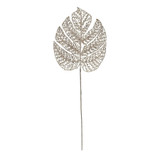 Champagne Glitter Filigree Monstera Leaf  Champagne Glitter Filigree Monstera Leaf