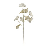 Gold Glitter Ginkgo Leaf Stem 