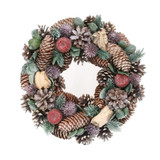 Green/Lilac Pine Cone & Apple Wreath (30cm) Green/Lilac Pine Cone & Apple Wreath (30cm)