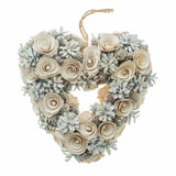 White Pinecone Heart Wreath White Pinecone Heart Wreath