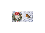 12 Christmas Cards - Wreath Robin