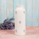 White & Grey Hearts Vase (30cm) - Discontinued