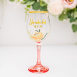 Peaches & Cream Mum Wine Glass 