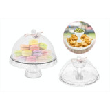 Embossed Ps Cake Stand With Dome Cover