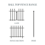 Black Ball Top Fence Gate 